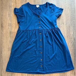 LuLaRoe Heidi Casual Blue Dress